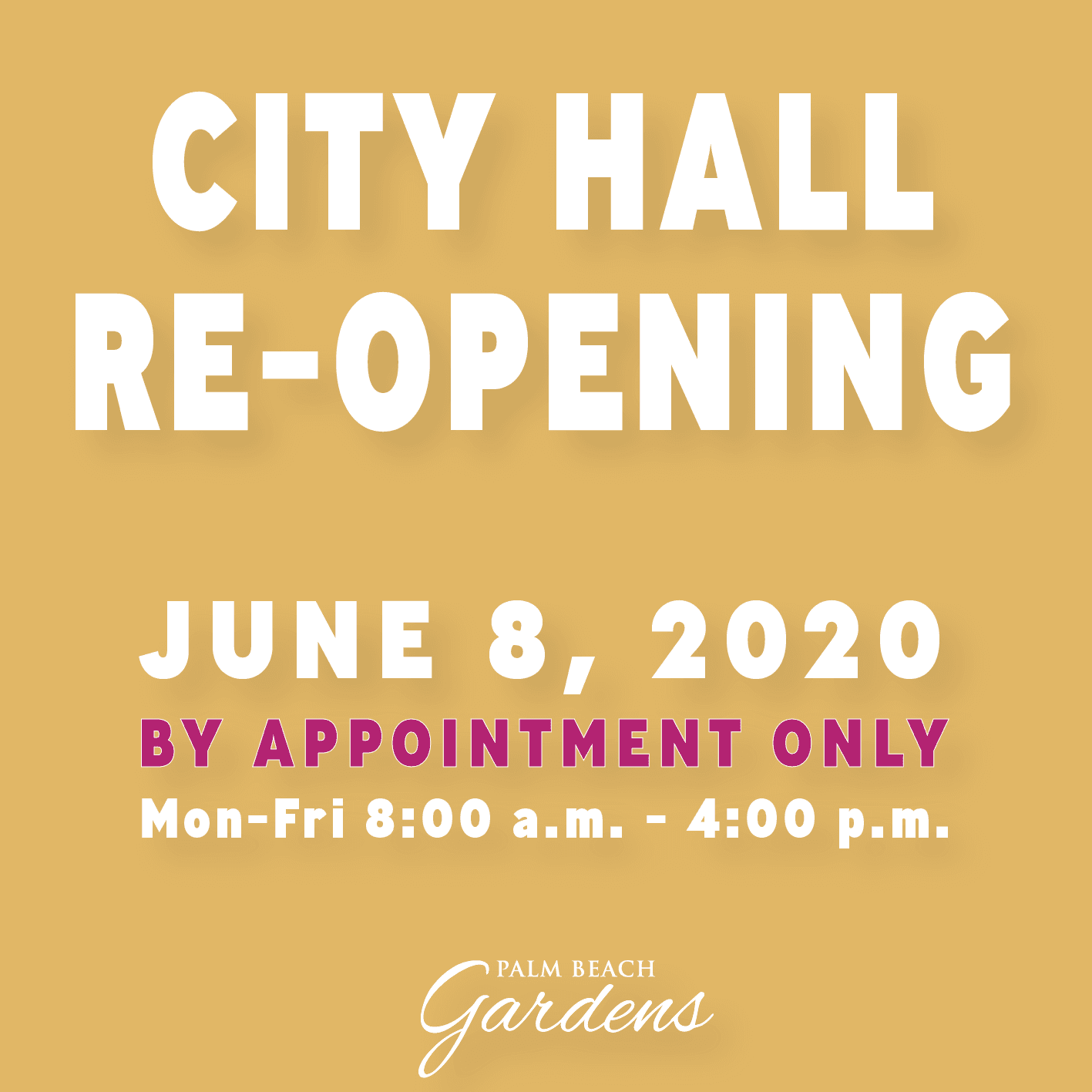 City Hall Re-opening June 8