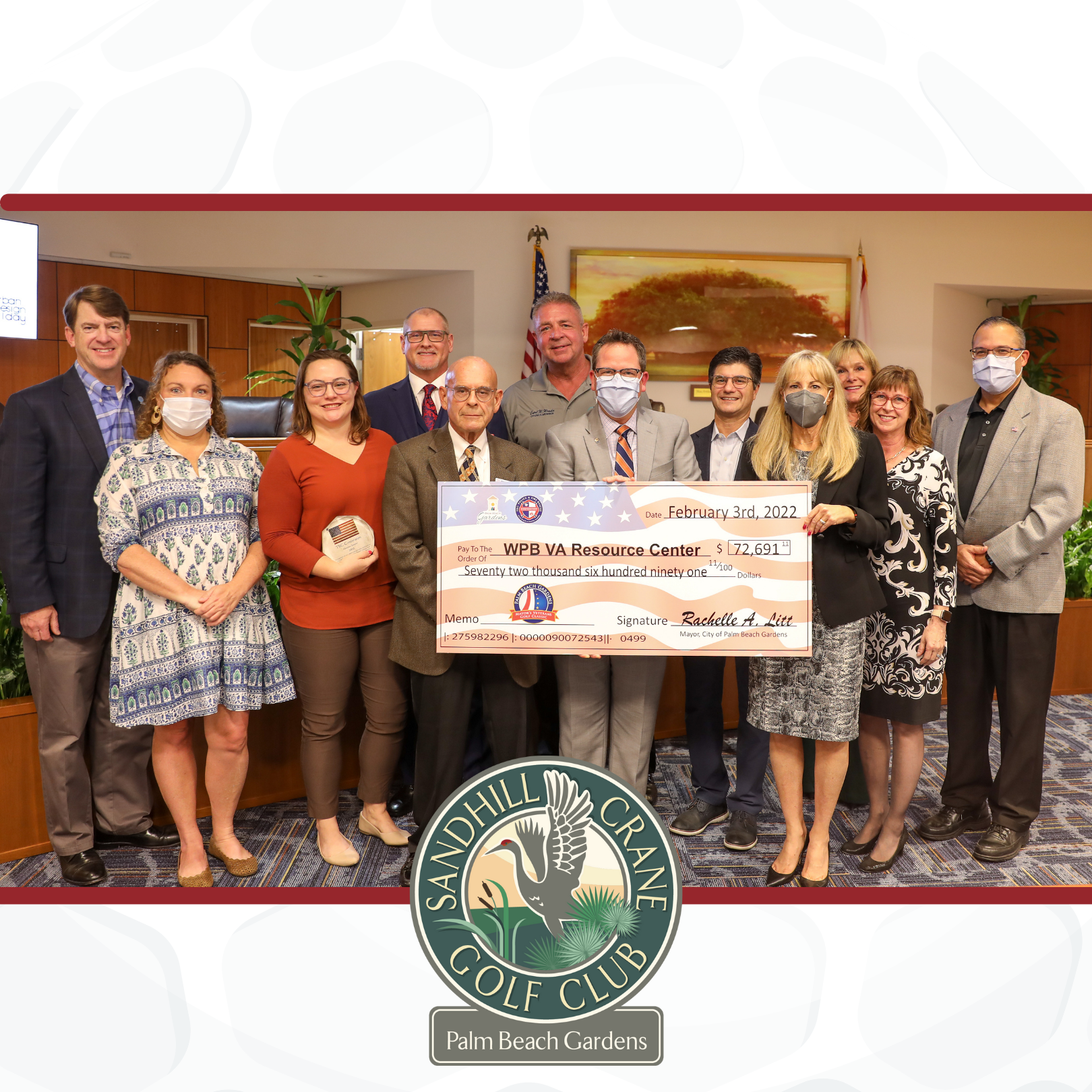 Donation from the Mayor's Veterans Golf Classic.