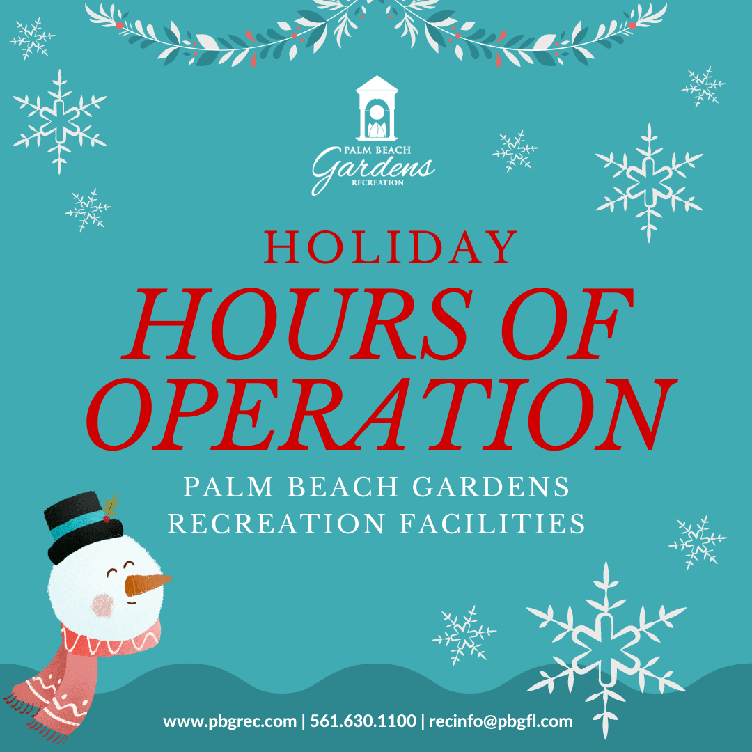 Recreation Holiday Hours of Operation.