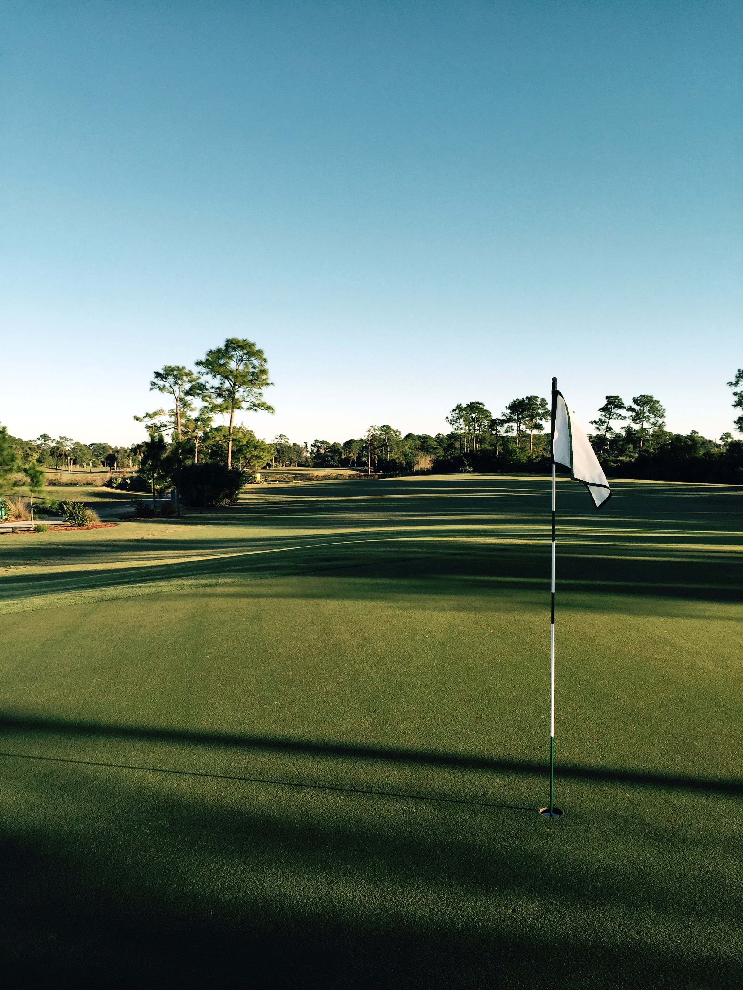 Hole 18 green at Sandhill Crane Golf Club.