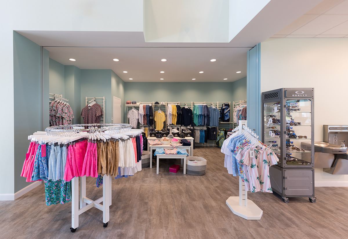 Golf apparel shop.